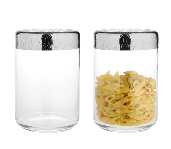 Alessi — Dressed MW21/100 | Barattolo ermetico vetro e acciaio — Alessi