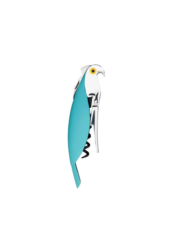 Alessi — Parrot AAM32 AAM32 AZ | Mendini light blue sommelier corkscrew — Alessi