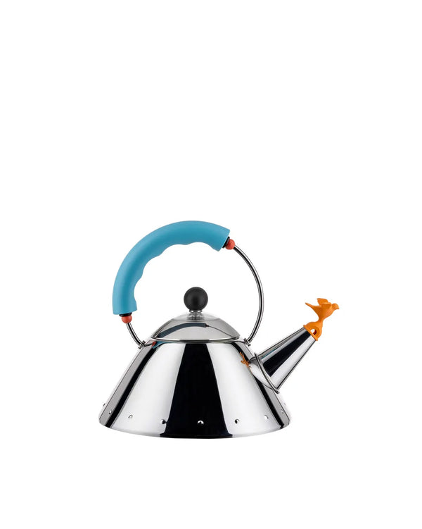 Alessi — 9093 9093/1 LAZ | Bollitore Graves con fischietto azzurro — Alessi