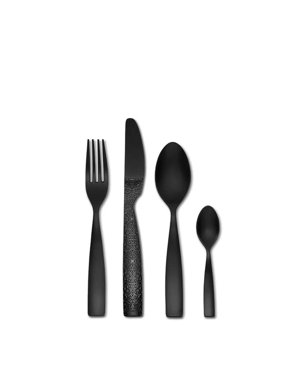 Alessi — Dressed en plein air MW74S4 B | Bestekset van zwarte melamine — Alessi