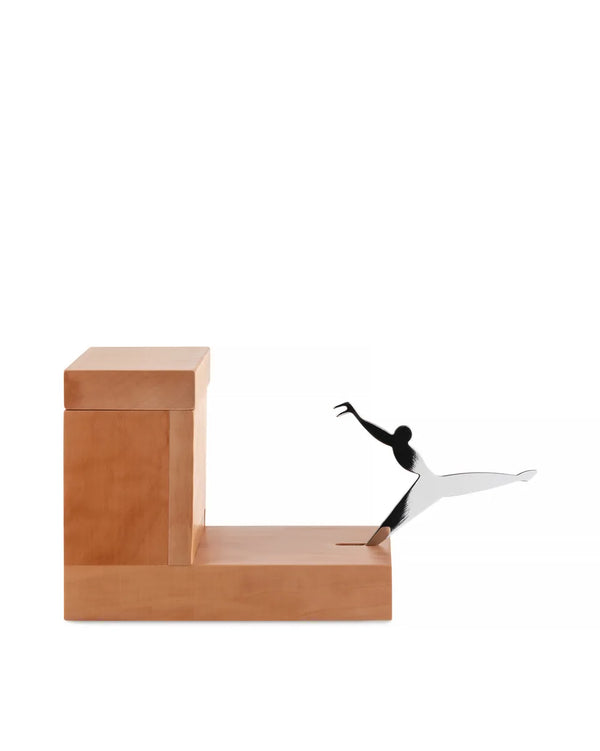 Alessi — CO1369 | Zahnstocherhalter Branzi aus Birnbaumholz und Stahl — Alessi