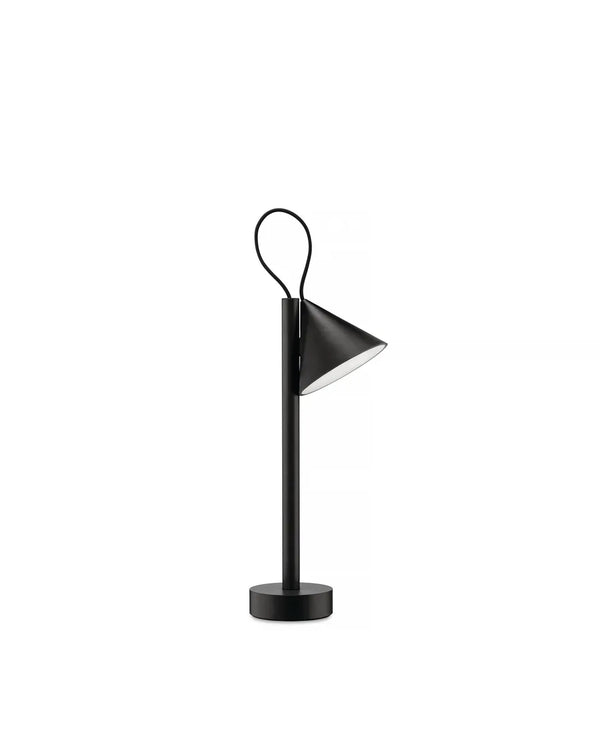 Alessi — Tsumiki ME01 B | Lampada portatile in metallo e resina nera — Alessi