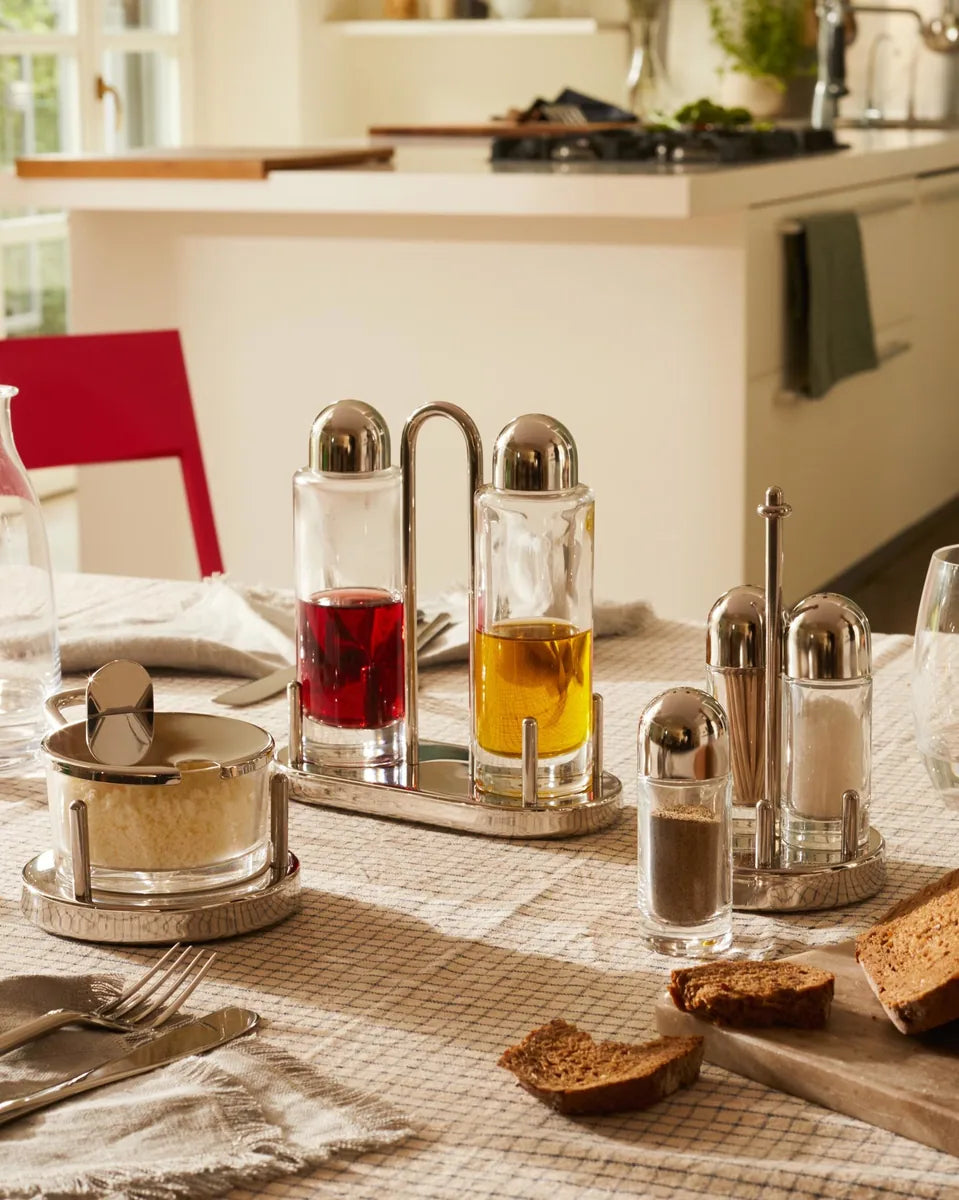 Alessi — 5071 | Formaggiera Sottsass acciaio e cristallo — vista principale