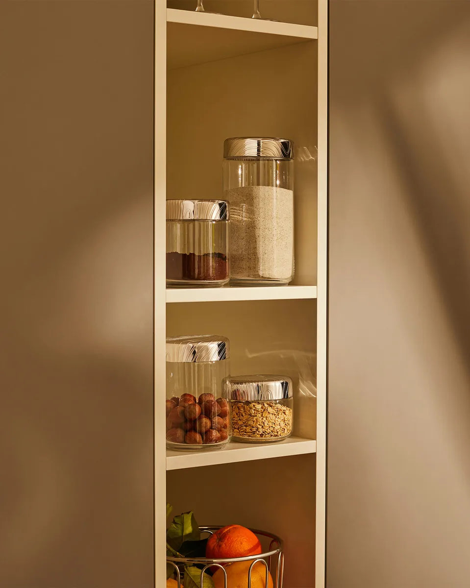 Alessi — Veneer PU05/75 | Barattolo ermetico vetro e acciaio — dettaglio