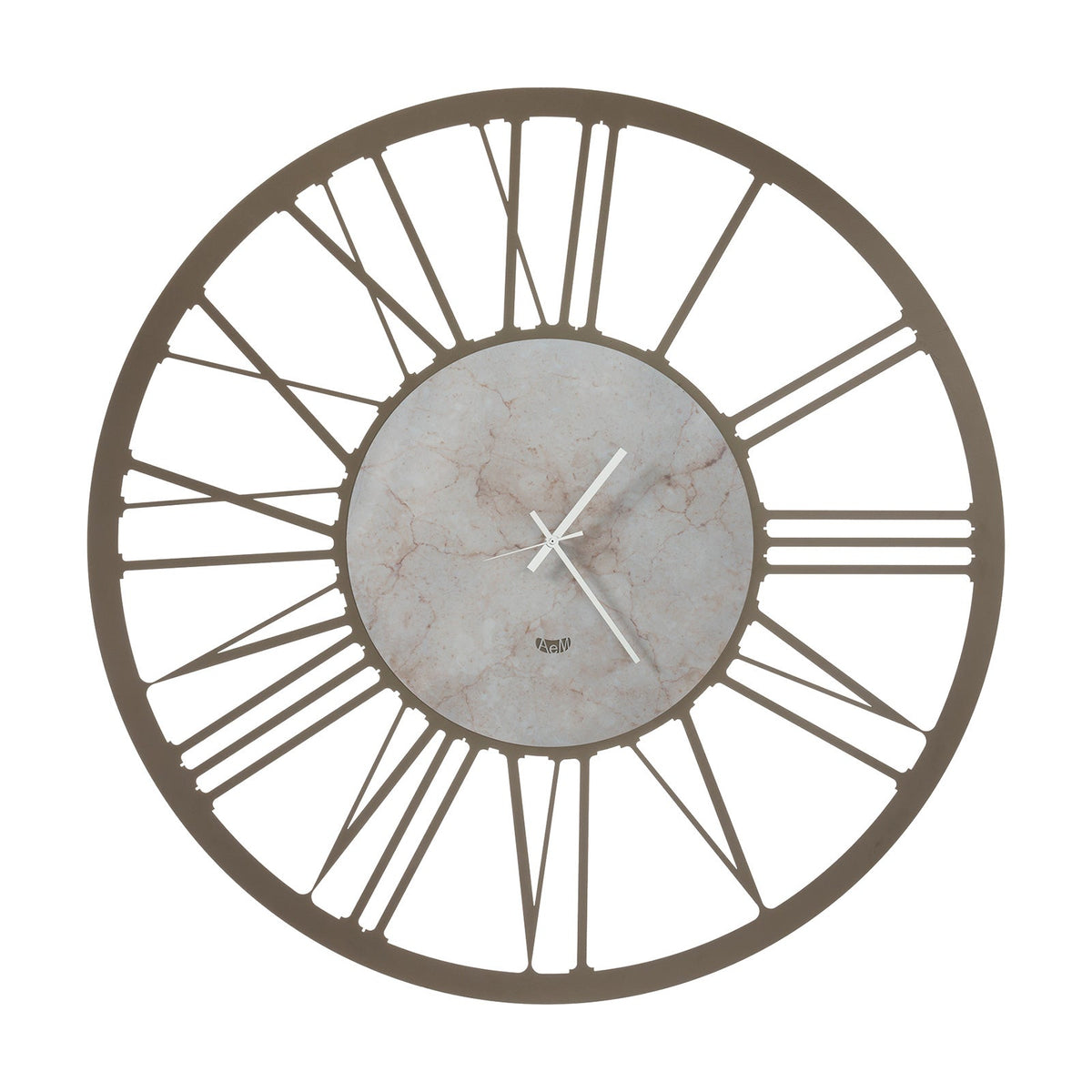 Arti & Mestieri orologio da parete Big 91 bronzo e marmo travertino ferro lavorato artigianalmente