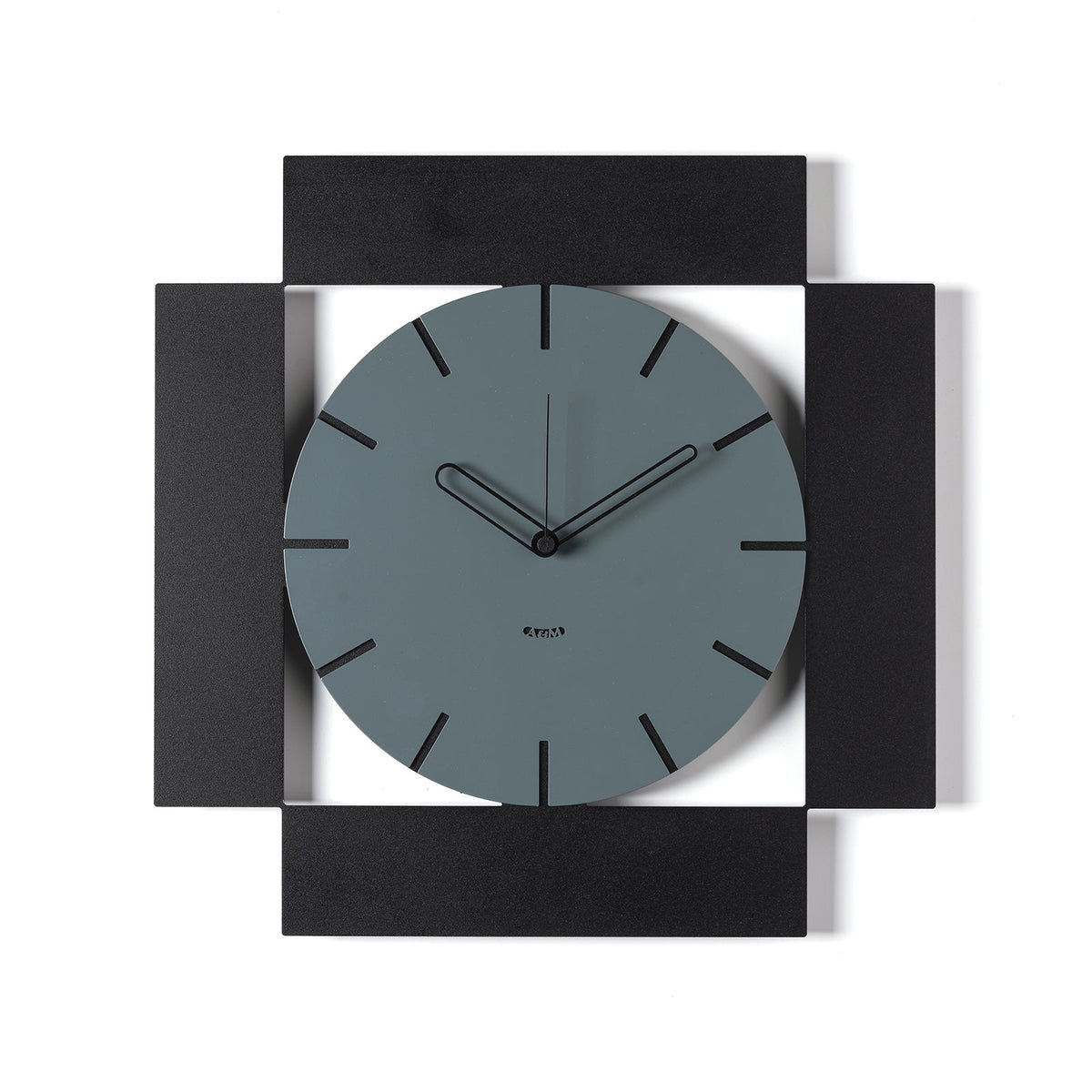 Arti & Mestieri orologio da parete Radical nero petrolio ferro 50x50 cm