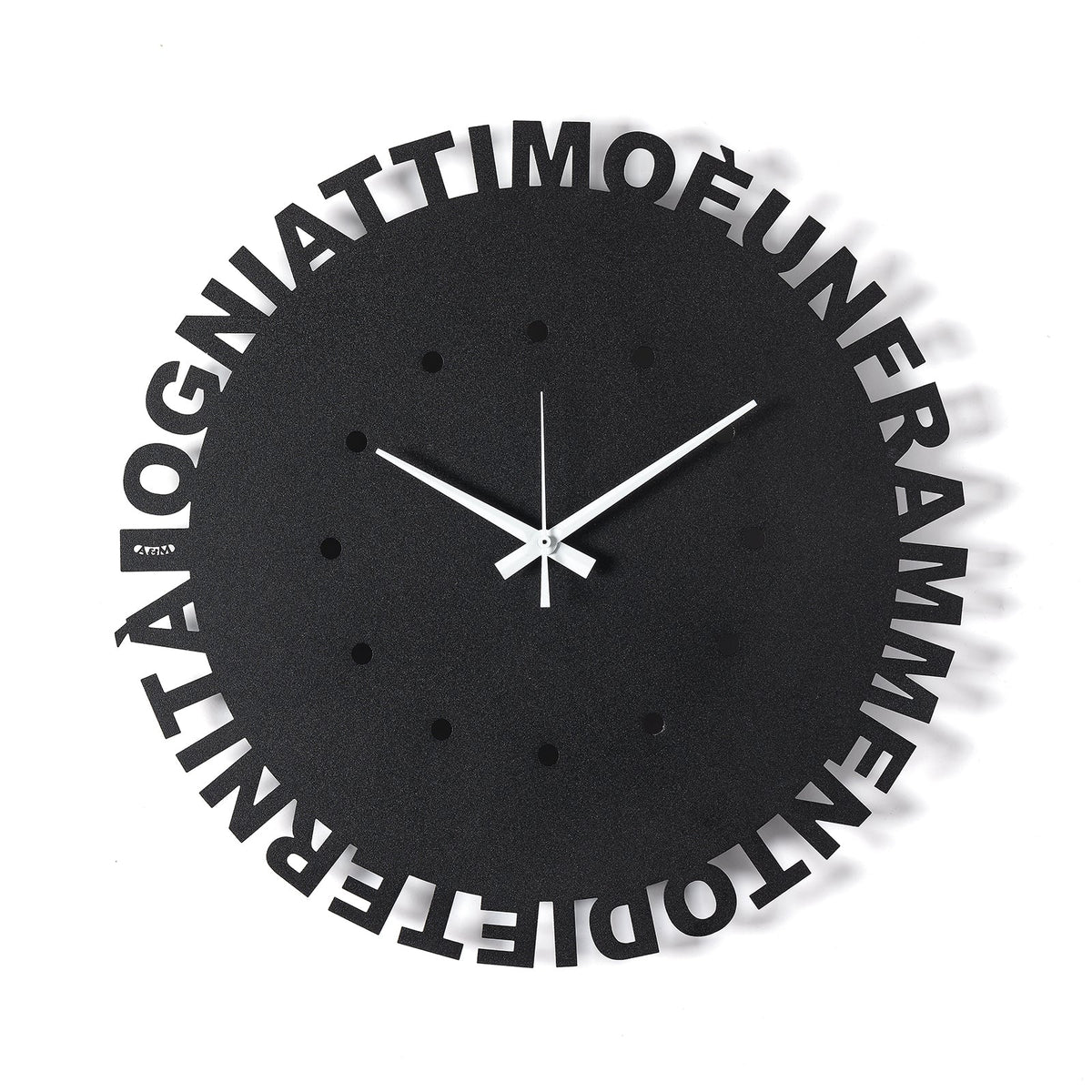 Arti & Mestieri orologio da parete Wordshow nero in ferro lavorato artigianalmente
