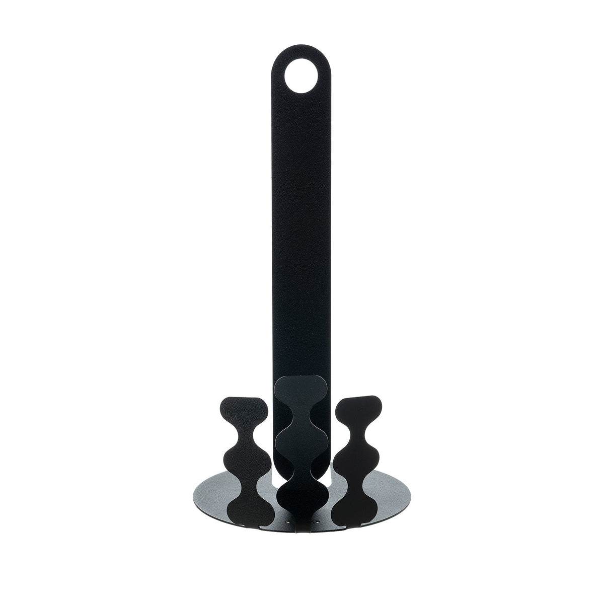 Arti & Mestieri porta rotolo cucina Nori colore nero in ferro artigianale - ∅15x30 cm