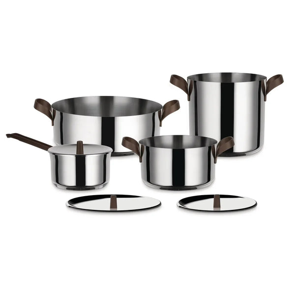 Alessi — Edo PU100S7 | Topfset aus 18/10-Edelstahl von Urquiola — Alessi