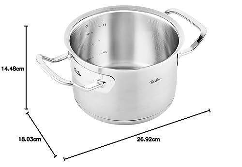 Fissler pentola acciaio inox 16L argento con coperchio metallo - design tedesco