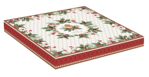 Easy Life cofanetto piatto da torta porcellana Christmas Berries Ø 32 cm con pala