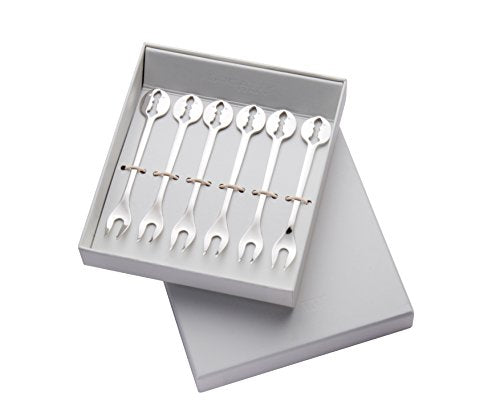 Bugatti Set 6 Forchette Aperitivo Kiss acciaio inox 18/10 con design bacio