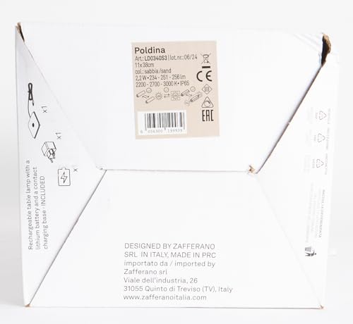 Zafferano Poldina lampada LED alluminio salvia con diffusore policarbonato e controllo touch
