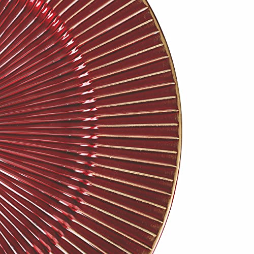 Villa d'Este Home Tivoli set 6 sottopiatti plastica rosso oro decori natale Ø33 cm