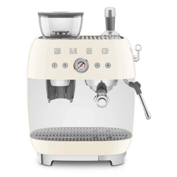 Smeg — Macchina da Caffè Espresso Manuale con Macinacaffè Integrato | 50's Style — Smeg