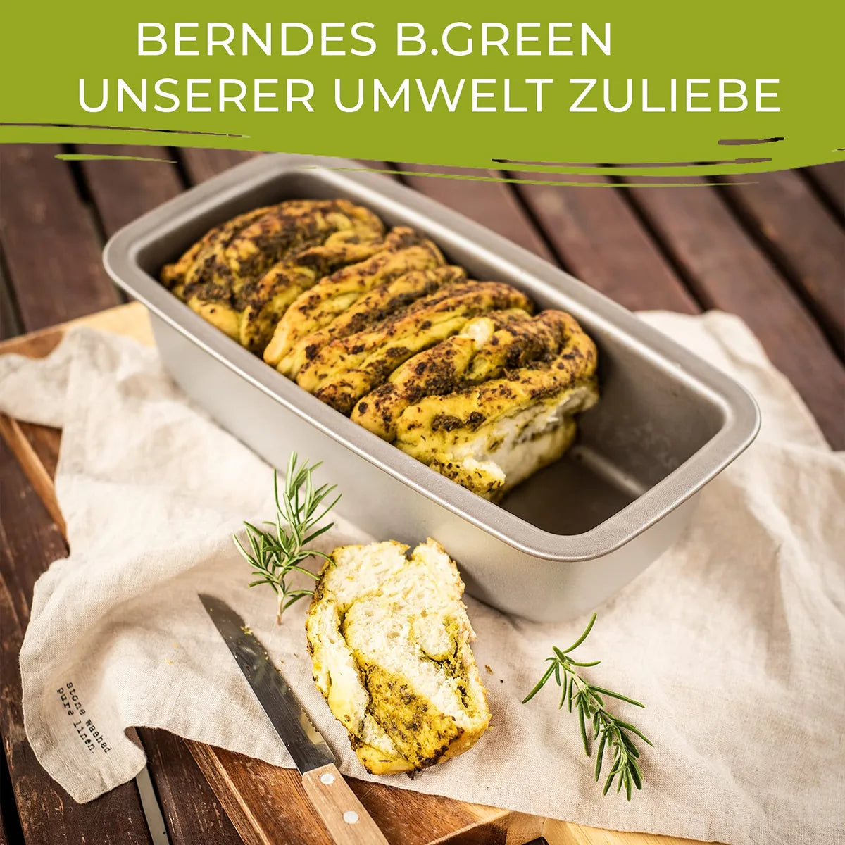 Berndes teglia da forno alluminio riciclato 29x25 cm colore verde antiaderente