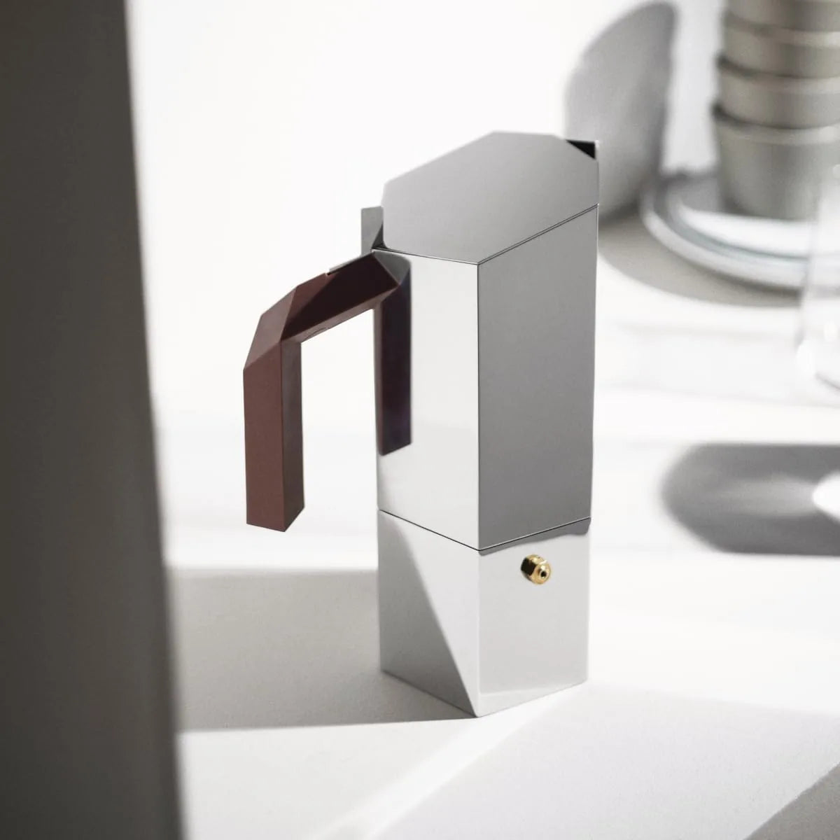 Alessi caffettiera espresso 6 tazze alluminio adatta per induzione