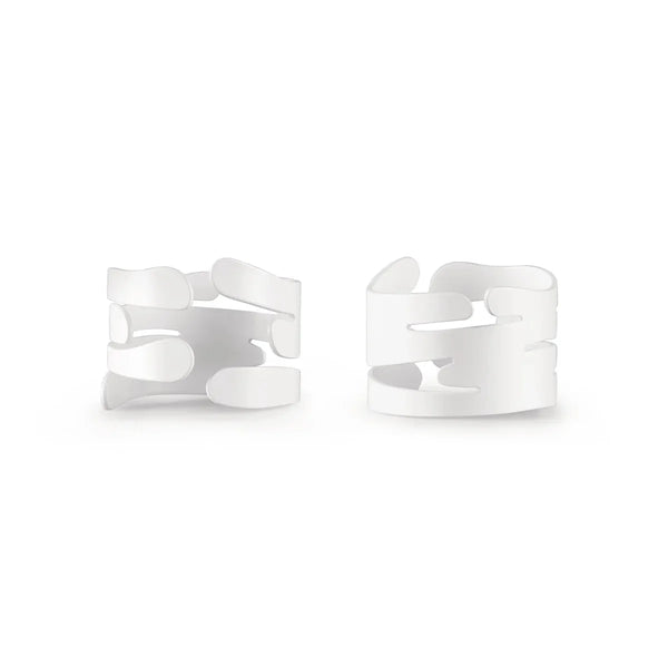 Alessi — Barkring BM17S2 W | Set 2 portatovagliolo acciaio bianco — Alessi
