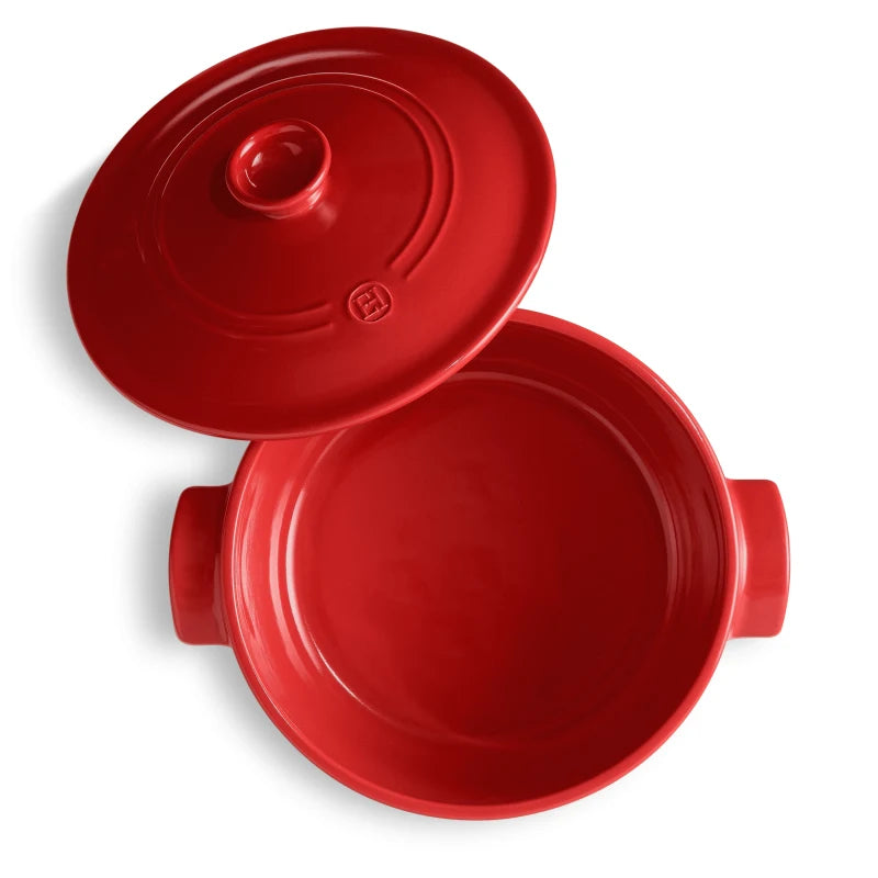 Emile Henry — Runde Cocotte 4L Rot | Keramiktopf