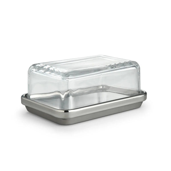 Alessi — ES03 | Beurrier Sottsass en acier et verre — Alessi