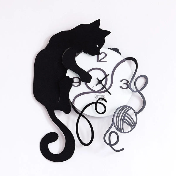 Arti & Mestieri — Gatto Gomitolo | Orologio da Parete — Arti & Mestieri