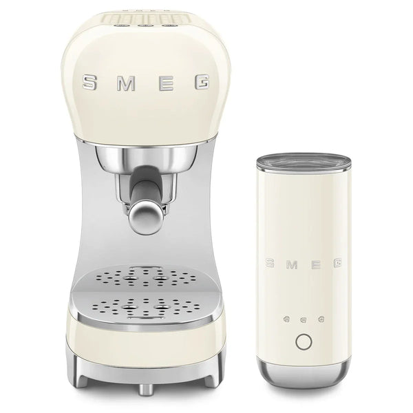 Smeg — Set Macchina da Caffè Espresso Manuale + Montalatte Elettrico | Made in Italy — Smeg