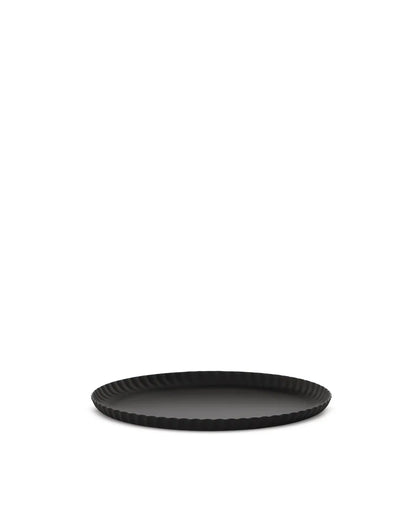 Alessi — Pleats JK02/23 JK02/23 B | Vassoio rotondo in acciaio nero — design italiano Alessi