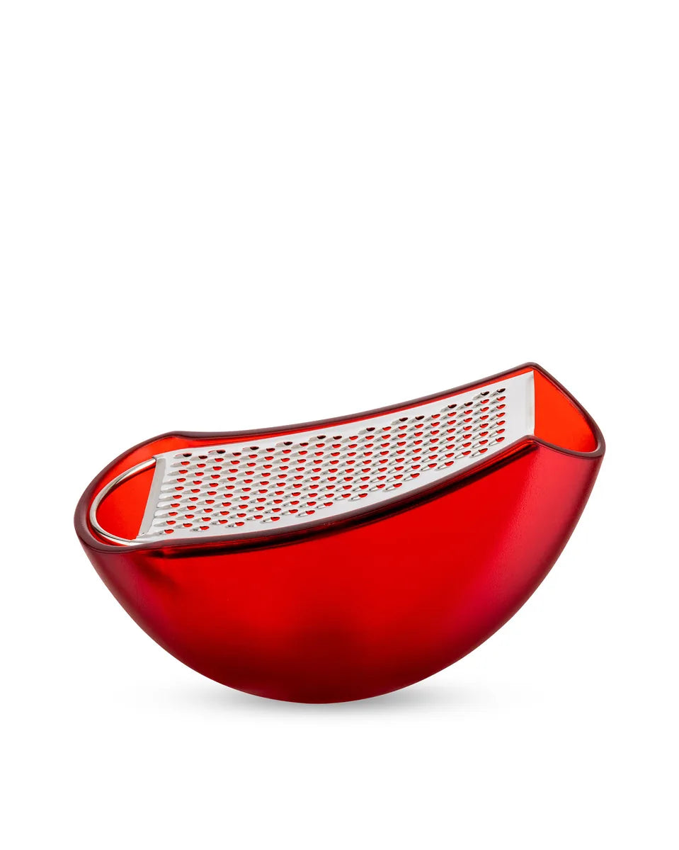 Alessi — Parmenide AARU01 R | Grattugia con raccoglitore rossa e accia — design italiano Alessi