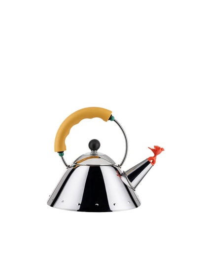 Alessi — 9093 9093/1 Y | Bollitore Graves con fischietto a uccellino g — design italiano Alessi