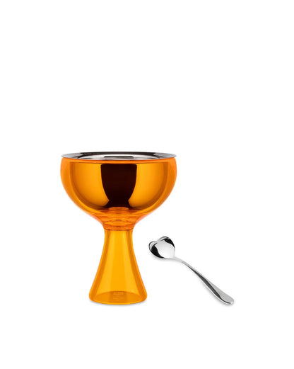 Alessi — Big Love AMMI01S O | Coppa gelato e cucchiaino acciaio aranci — design italiano Alessi