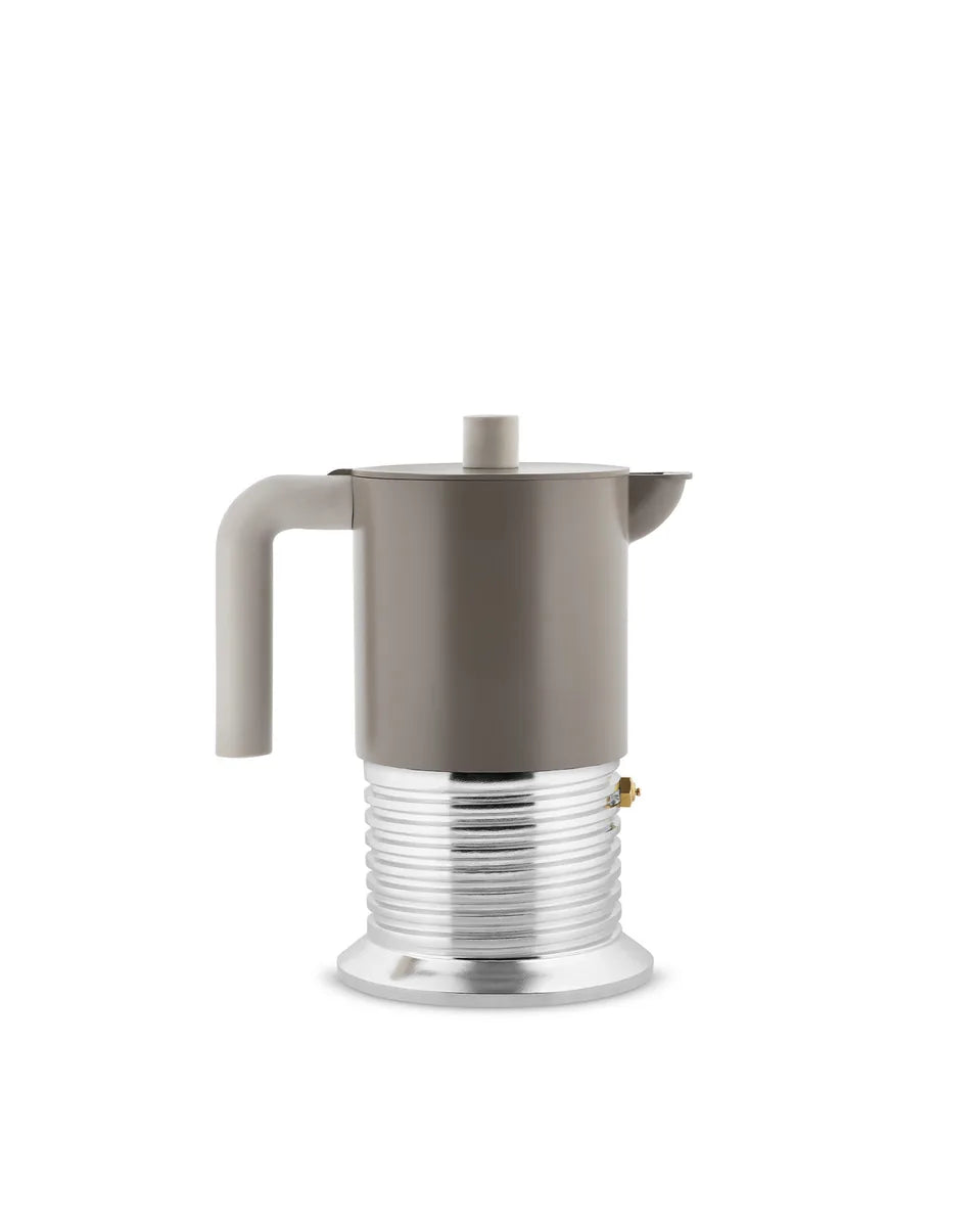 Alessi — Vite PM01/6 WG | Caffettiera Espresso Warm Grey 6 tazze — design italiano Alessi