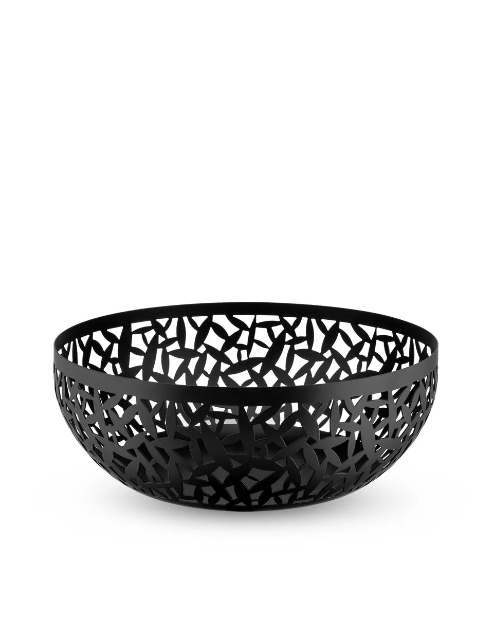 Alessi — CACTUS! MSA04/29 B | Fruttiera traforata in acciaio nero — design italiano Alessi