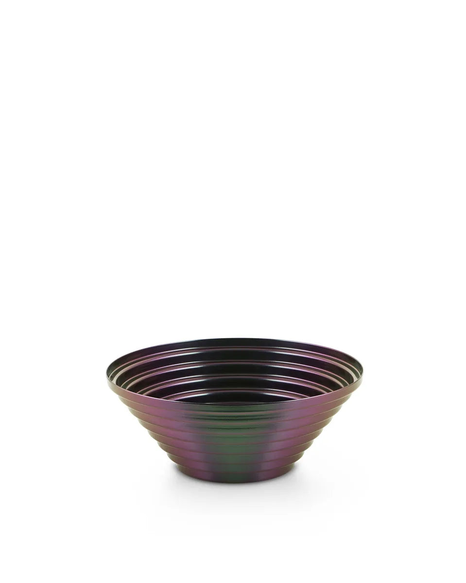 Alessi — Maya 7320/25PGR | Cestino rotondo acciaio cangiante Purplegre — design italiano Alessi