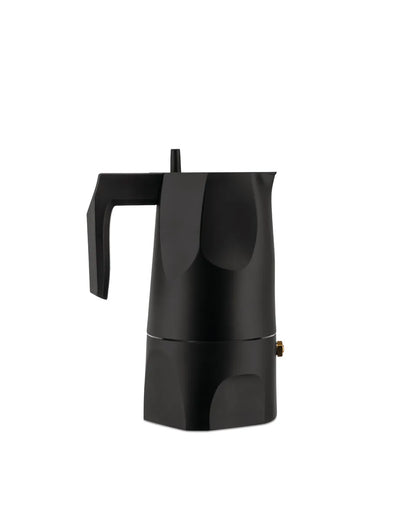Alessi — Ossidiana MT18/3 B | Caffettiera espresso in alluminio nero — design italiano Alessi
