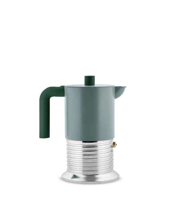 Alessi — Vite PM01/6 GR | Caffettiera espresso Sage Green 6 tazze — Alessi