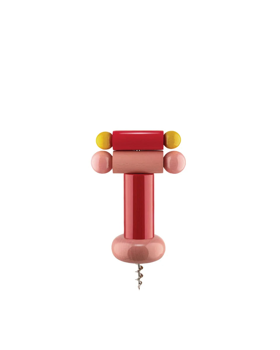 Alessi — ES17 2 | Cavatappi in legno di faggio Sottsass — design italiano Alessi