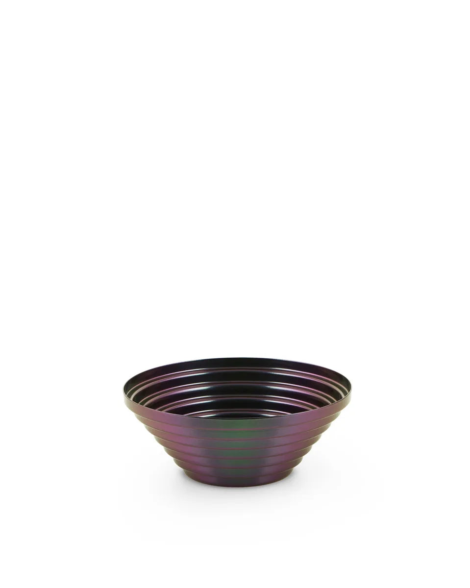Alessi — Maya 7320/20PGR | Cestino rotondo acciaio cangiante Purplegre — design italiano Alessi