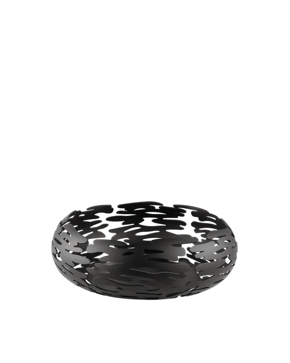 Alessi — Barknest BM02 B | Cestino rotondo in acciaio nero — design italiano Alessi