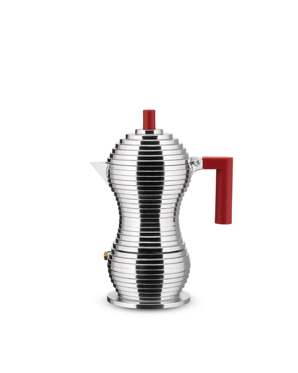 Alessi — Pulcina MDL02/3 R | Cafetière espresso en aluminium rouge — Alessi