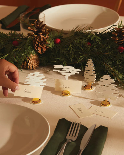 Alessi — Barkplace Tree BM18S4 | Set 4 segnaposto acciaio e porcellana — vista principale