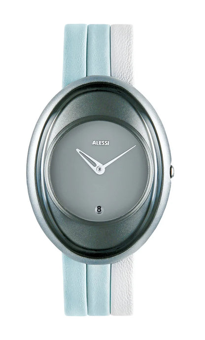 Alessi — Millennium AL19002 | Orologio da polso pelle nera e alluminio — vista principale