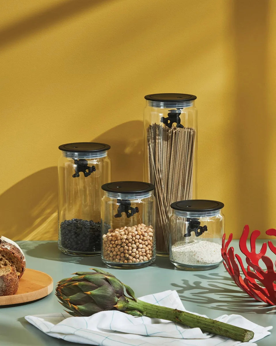 Alessi — Gianni AMDR05 W | Barattolo ermetico vetro e resina bianca — vista principale