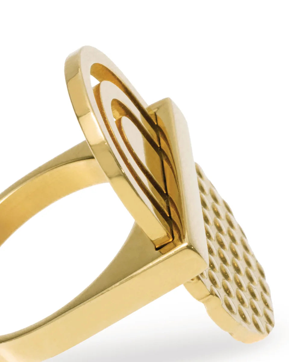 Alessi — Fresia ESA03 ESA03 2L | Anello in acciaio dorato PVD — vista principale