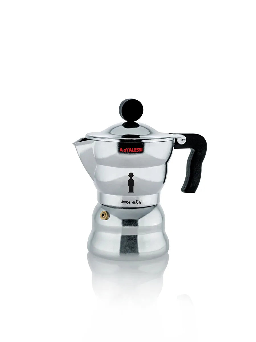 Alessi — AAM33/1 R | Moka in alluminio Mendini, rossa, 1 tazza — dettaglio