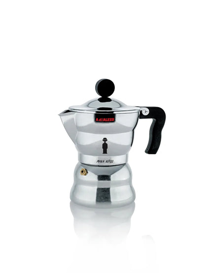 Alessi — AAM33/1 R | Moka in alluminio Mendini, rossa, 1 tazza — dettaglio