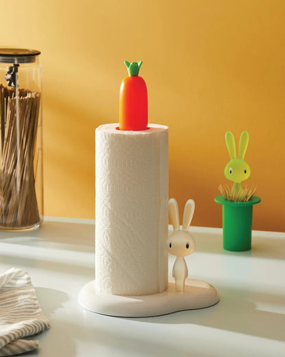 Alessi — Bunny & Carrot ASG42/H W | Portarotolo da cucina Giovannoni — dettaglio