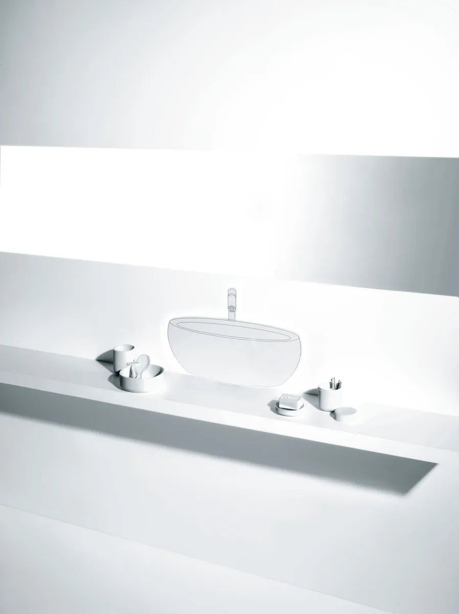 Alessi — Birillo PL04 W | Portasapone Lissoni in PMMA e acciaio — dettaglio