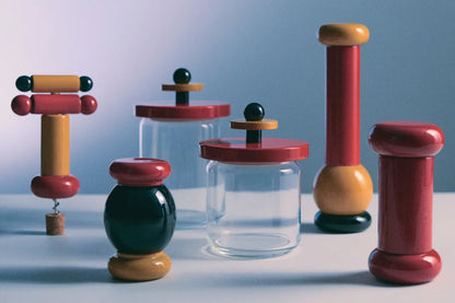 Alessi — ES16/75 ES16/75 1 | Barattolo ermetico Sottsass in vetro e fa — dettaglio