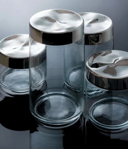 Alessi — Julieta LC09 | Barattolo ermetico vetro e acciaio — dettaglio