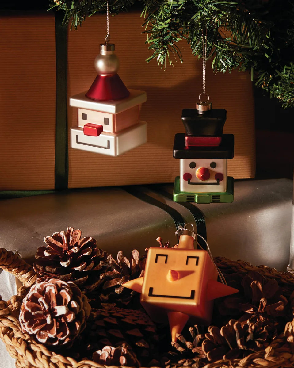 Alessi — Santa Cube GJ02 1 | Decorazione natalizia in vetro soffiato — design italiano Alessi